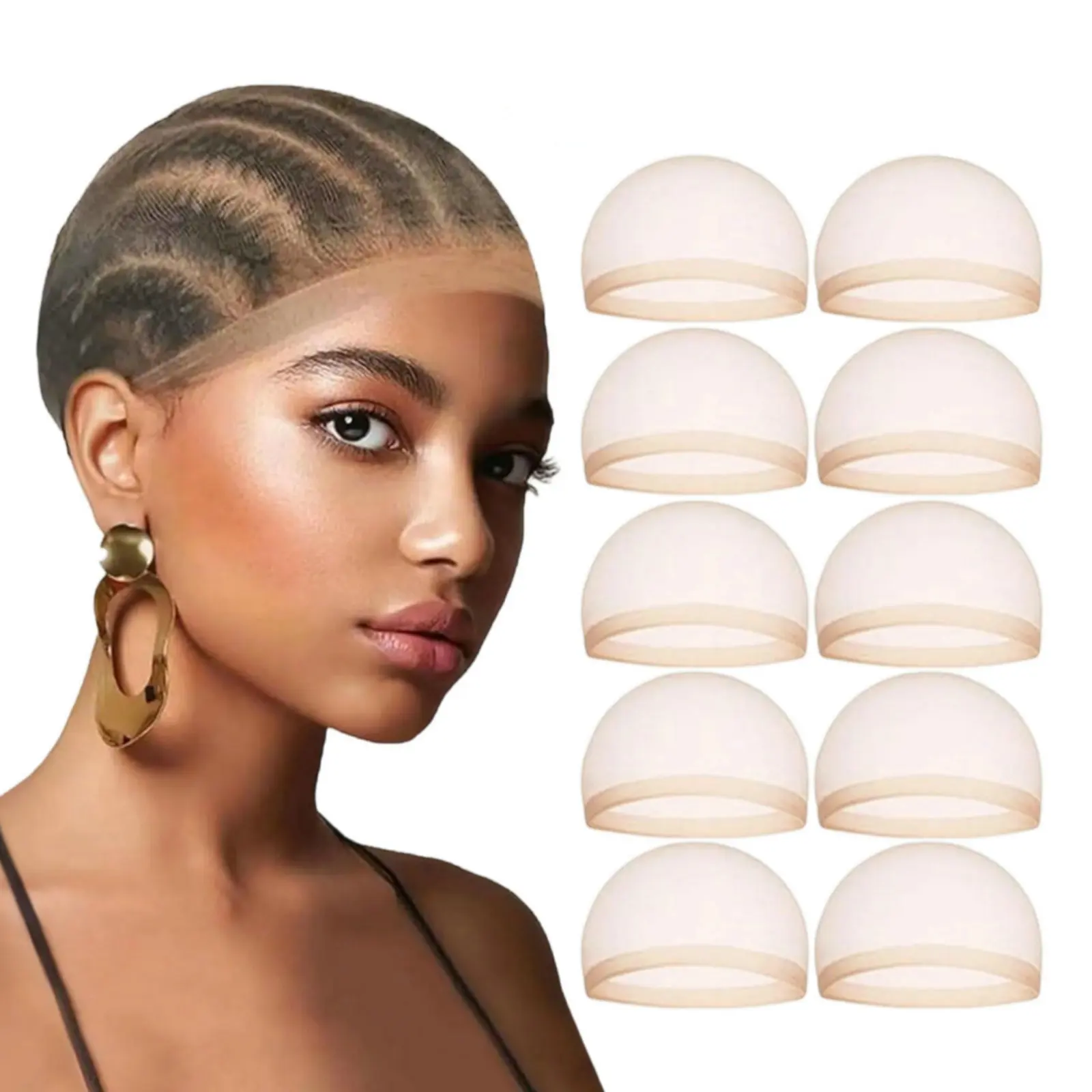 Wig Cap Stocking - 10pcs HD Wig Cap Invisible and