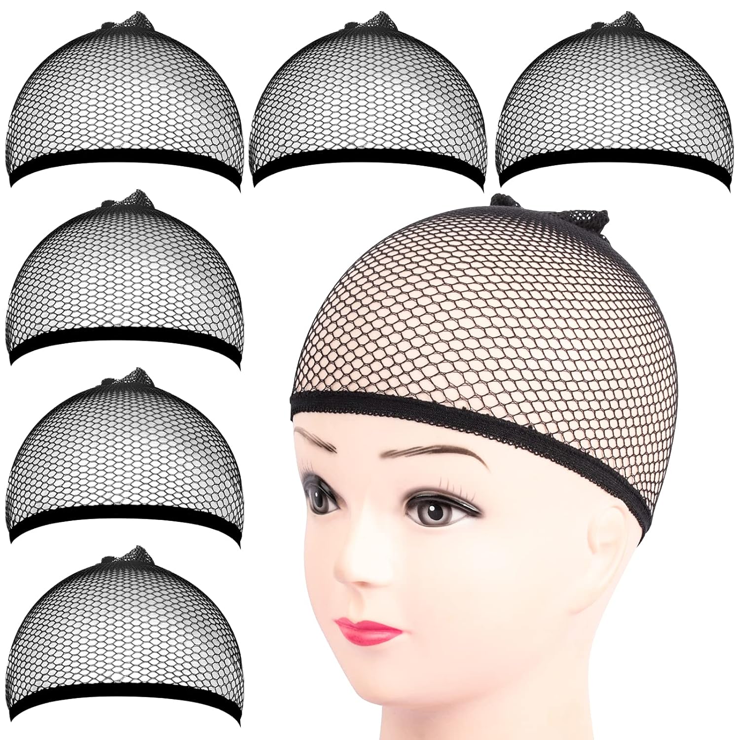 Wig Cap Stocking - 6Pcs Mesh Net Stocking Wig Cap
