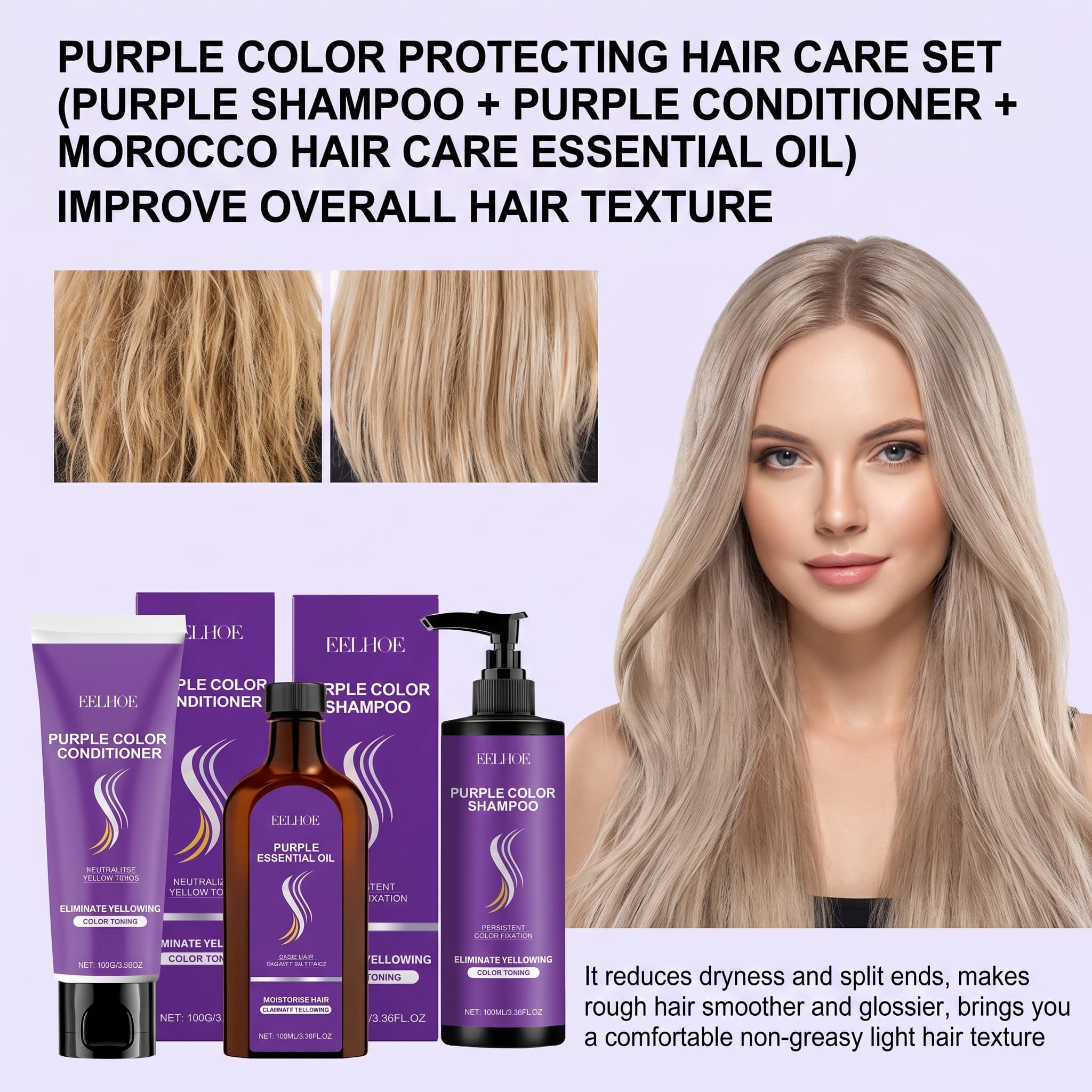 Purple Shampoo Set With Condit - Hair Care Conditioner recension och pris