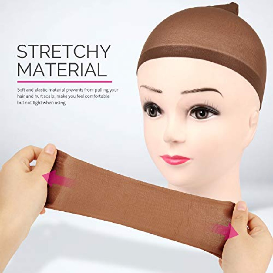 Wig Cap, 4 pieces Dark Brown S - Wig Cap Stocking recension och pris