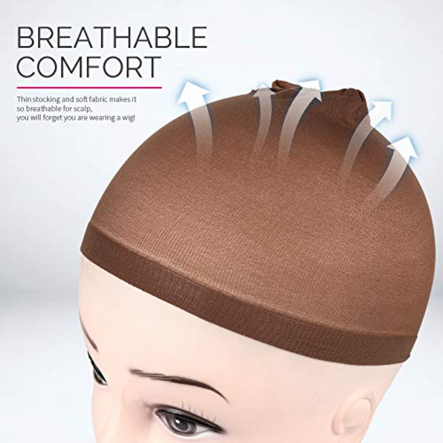 Wig Cap, 4 pieces Dark Brown S - Wig Cap Stocking recension och pris