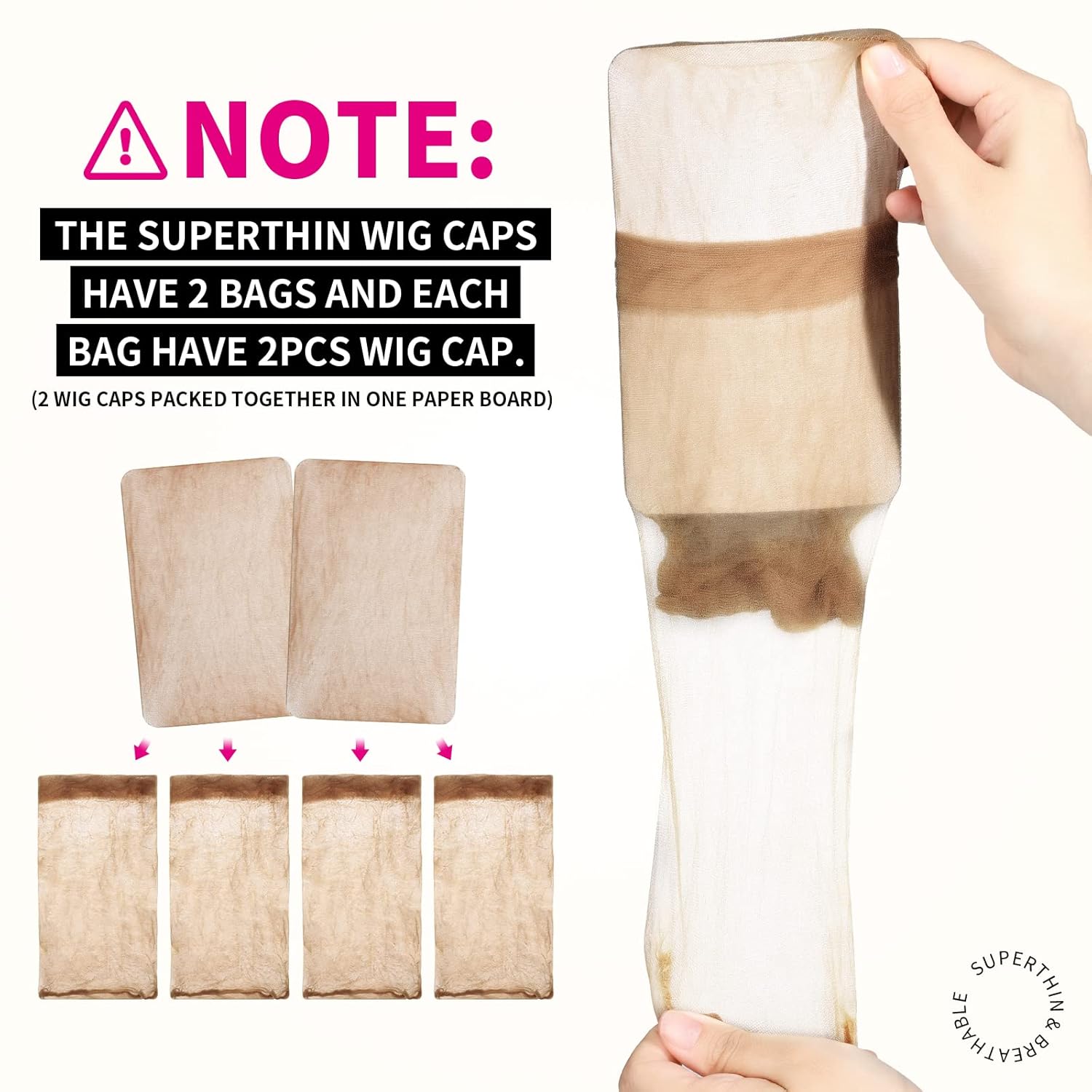 1/3bags Ventilated Nylon Mesh  - Wig Cap Stocking recension och pris