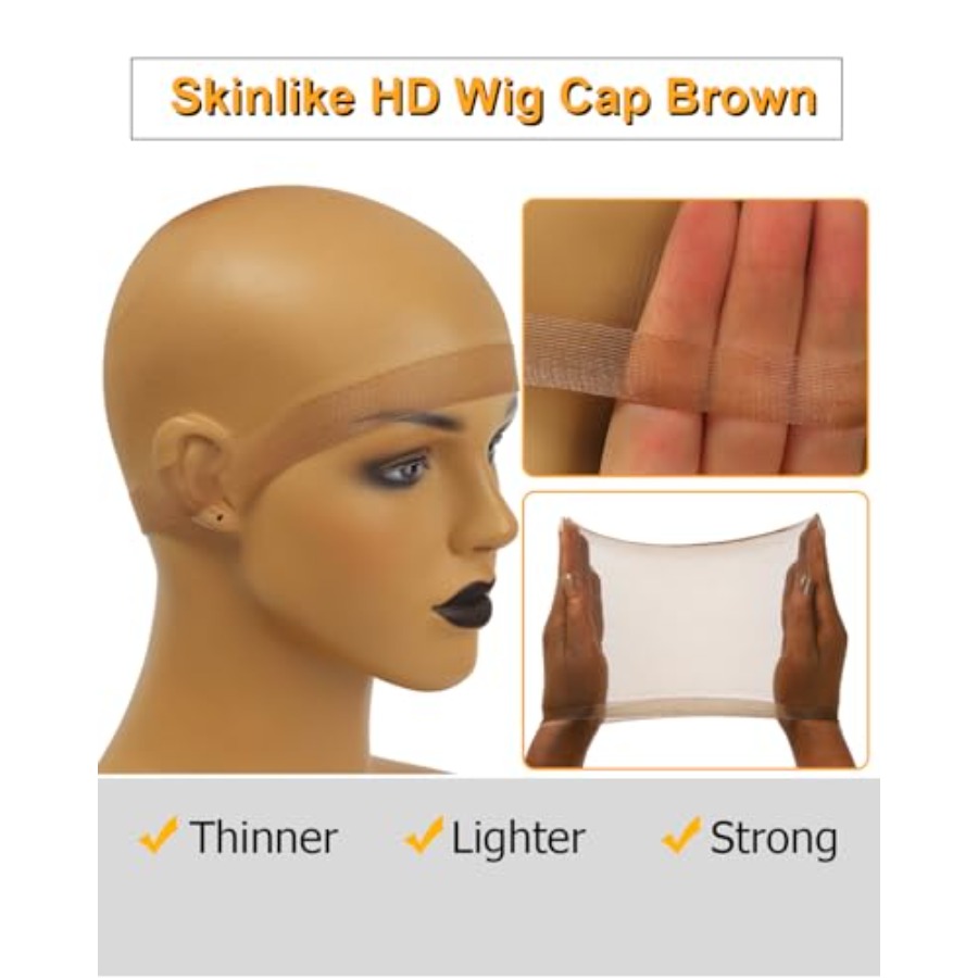 Brown SKINLIKE HD Wig Cap, 12  - Wig Cap Stocking recension och pris