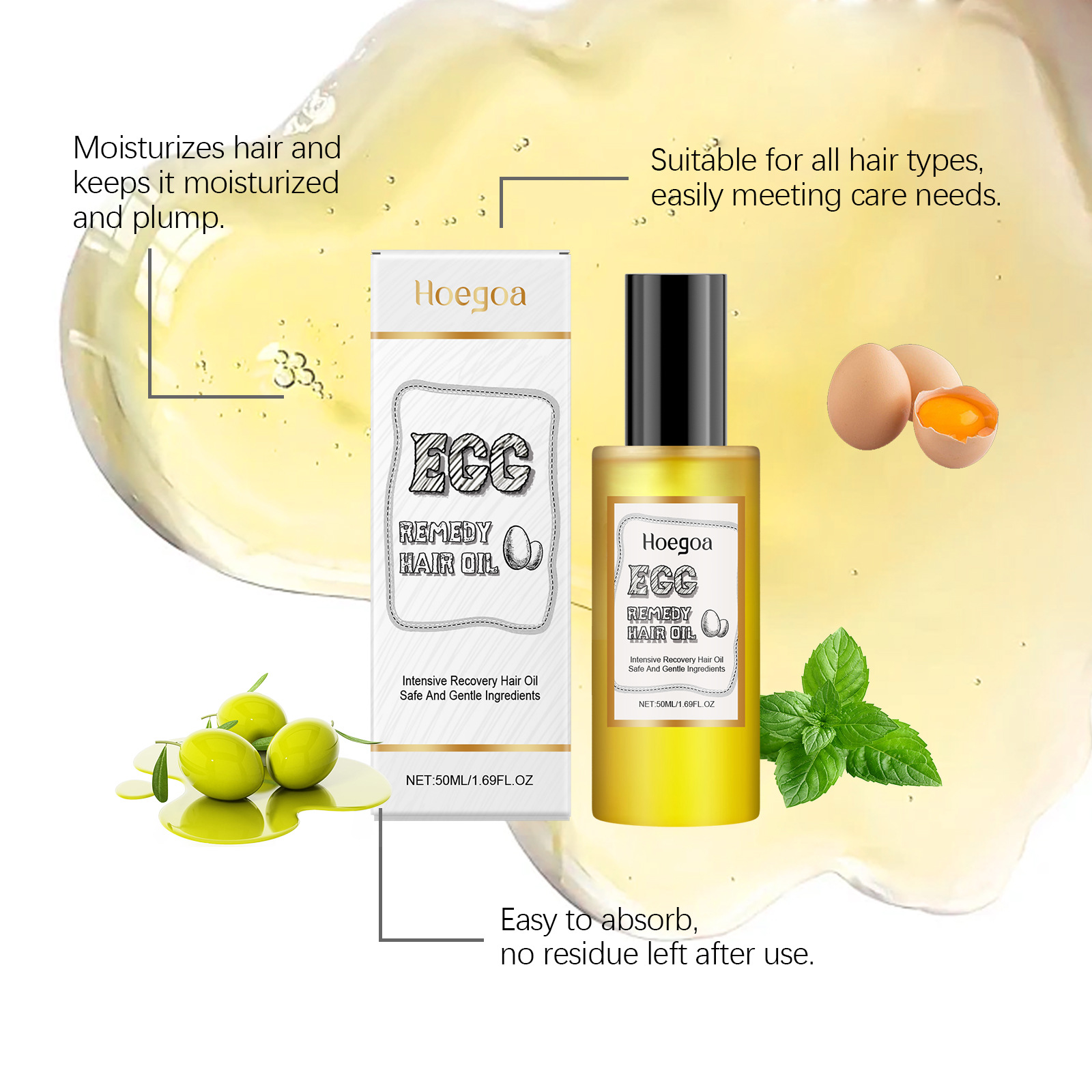 Egg Remedy Hair Oil Restore So - Hair Care Frizzy Hair recension och pris