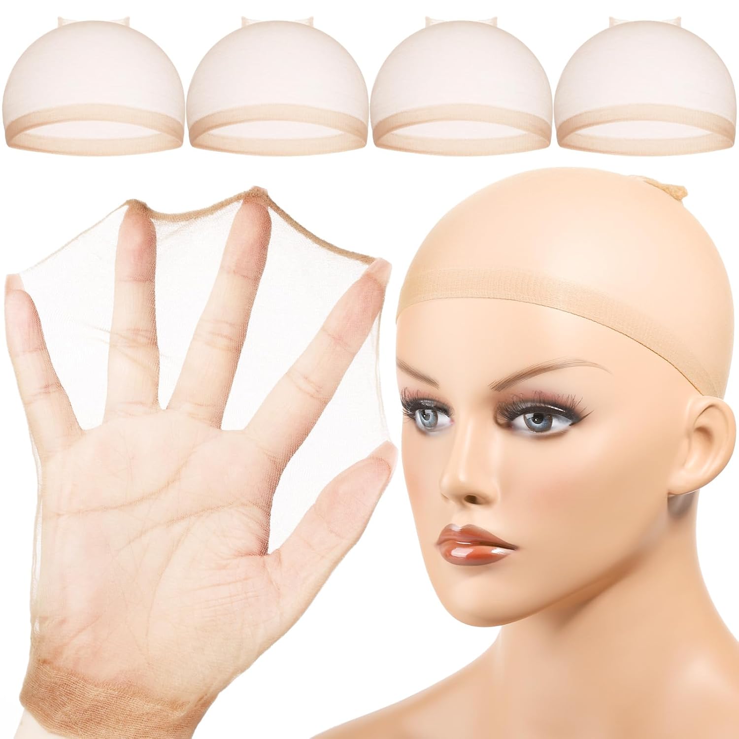 4/12pcs Ventilated Nylon Mesh  - Wig Cap Stocking recension och pris