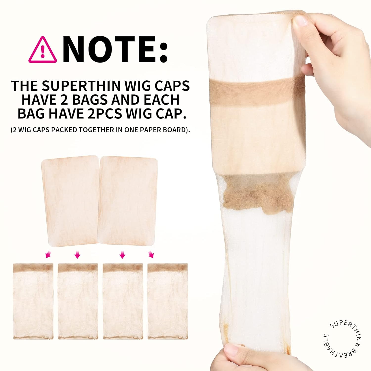 4/12pcs Ventilated Nylon Mesh  - Wig Cap Stocking recension och pris